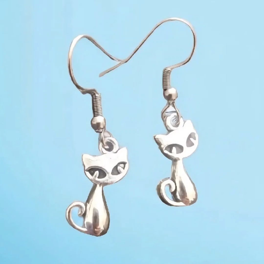 Kitty Cats Dangle Hook Earrings
