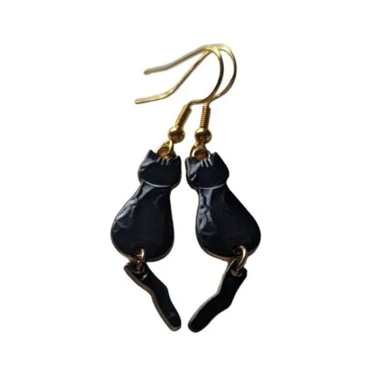 Black Kitty Cat Earrings