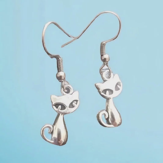 Kitty Cats Dangle Hook Earrings