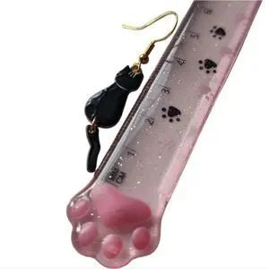 Black Kitty Cat Earrings