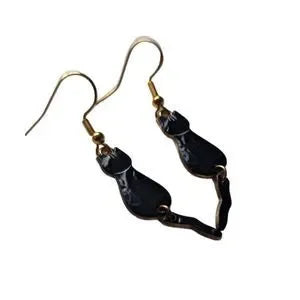 Black Kitty Cat Earrings