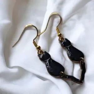 Black Kitty Cat Earrings