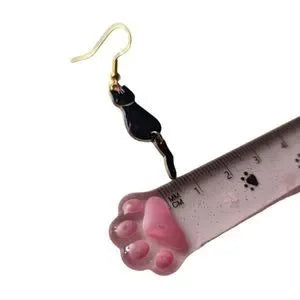 Black Kitty Cat Earrings