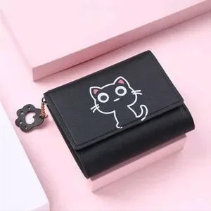 Cat Cartoon Tri-fold Wallet