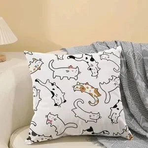 Cats Pattern Zippered Pillowcase for Accent Pillow
