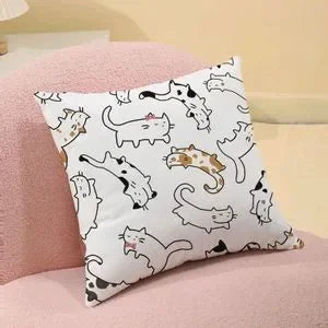 Cats Pattern Zippered Pillowcase for Accent Pillow